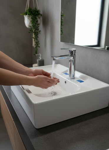 умывальник для частного дома: Ванна үчүн раковина, Чарчы формасы, Материалы: Керамика