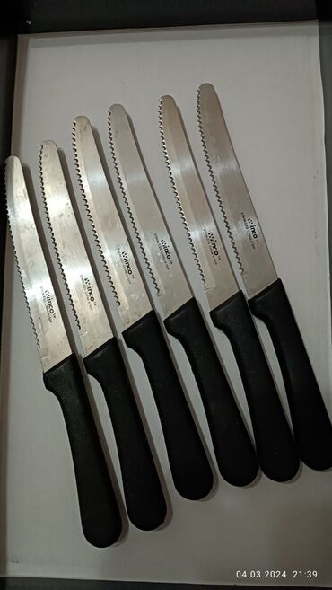 zepter international ножи: Продам 6 ножей для стейков мясо
режит идеально новые