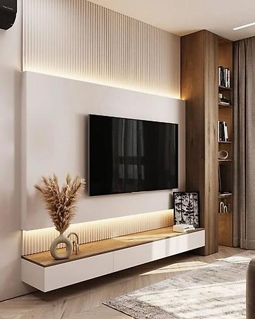 Гарнитуры для зала: Гарнитур для зала, Тумба под ТВ, МДФ, цвет - Серый — 12