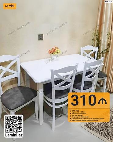 Мебель: Məhsul: Masa dəsti (Kod: 3434) - Masa ölçüləri: 70 x 120 sm - — 1