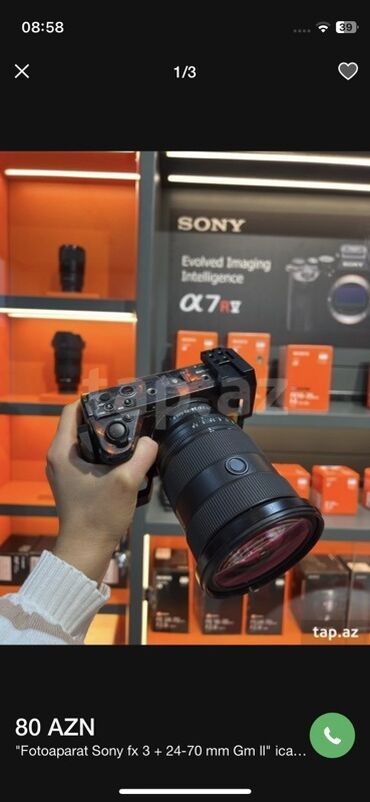 canon 6d mark 2: Sony FX3 kamera və 24-70 mm Gm II obyektivi. Bu kombinasiya yüksək