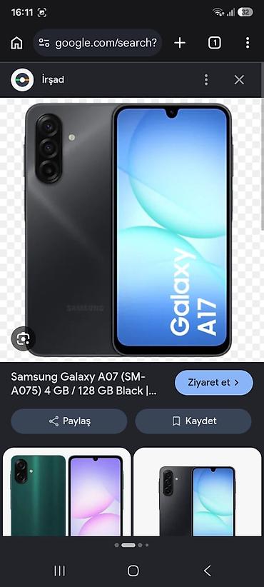 samsung a07: Samsung Galaxy A07, 128 GB, rəng - Qara — 3