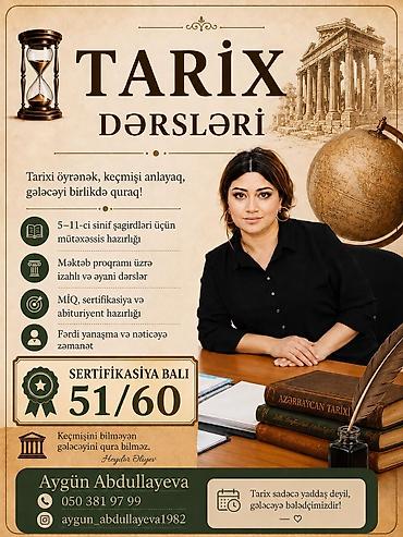 Repetitor, Tarix, Azərbaycan dili, İmtahanlara hazırlıq, Abituriyent hazırlığı