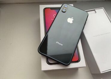 iphone бишкек цена: IPhone X, Арзандатуу 10%, Колдонулган, 256 ГБ, Кара, Коргоочу айнек, Каптама, Куту, 100 %