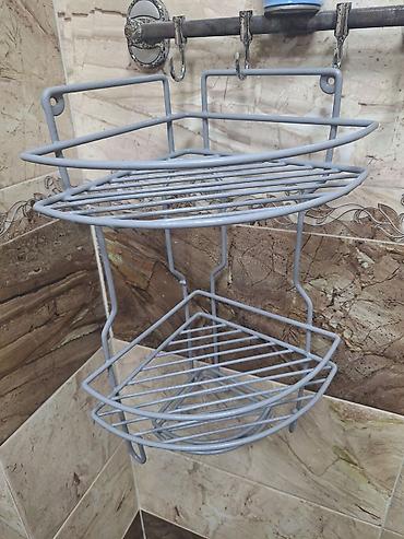 hamam ucun aksessuarlar: Metaldan künc duş rəfi - Material: davamlı metal (toz boya örtüklü) - — 4