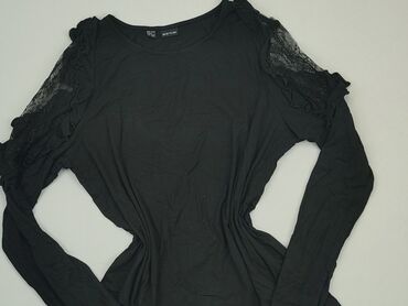 czarne koronkowe bluzki z długim rękawem: Blouse, L (EU 40), condition - Good
