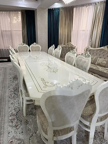 study table: Стол и стул для зала, Б/у, Самовывоз, цвет - Белый — 1
