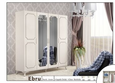 Dolablar: Yeni, Açılan, 4 qapılı Düz dolab, Qarderob, paltar dolabı, Türkiyə