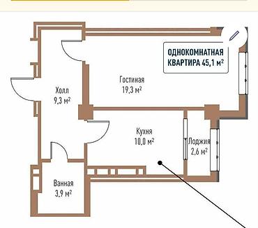 со 7б: 1 комната, 45 м², Технопарк Элитка, 7 этаж, ПСО (под самоотделку) — 1