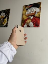 телефоны айфон xs: IPhone Xs Max, Б/у, 64 ГБ, Matte Gold, Зарядное устройство, Защитное стекло, Чехол, 100 %