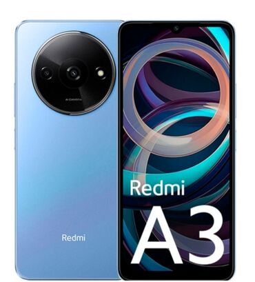 дешовые телефоны: Redmi, Redmi A3, Б/у, 128 ГБ, цвет - Голубой, 2 SIM