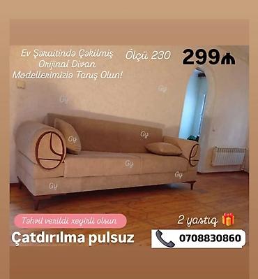 kontakt home divanlar: - Divan modeli, ev şəraitində çəkilmiş orijinal nümunə - Ölçü: 230 sm — 1