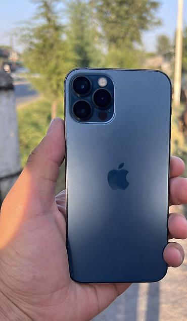Техника и электроника: IPhone 12 Pro, Б/у, 128 ГБ, Pacific Blue, Кабель, 87 % — 5