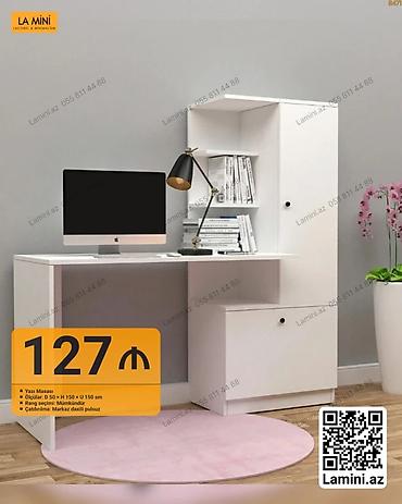 Sifarişlə mebel: Künc masa, Stulsuz, Polkalı, Siyirməli, Sadə laminat — 1