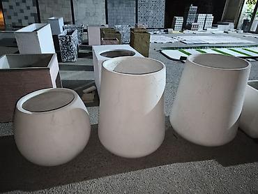 samavar ucuz: Müxtəlif ölçülü dekorativ beton çiçək qabları - Material: yüksək — 1