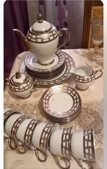 cay desmali: Çay dəsti, rəng - Ağ, 6 nəfərlik