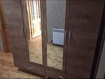 güzgülü skaf: İşlənmiş, 4 qapılı, Güzgülü, Qəhvəyi, Taxta, Açılan, Düz dolab — 3