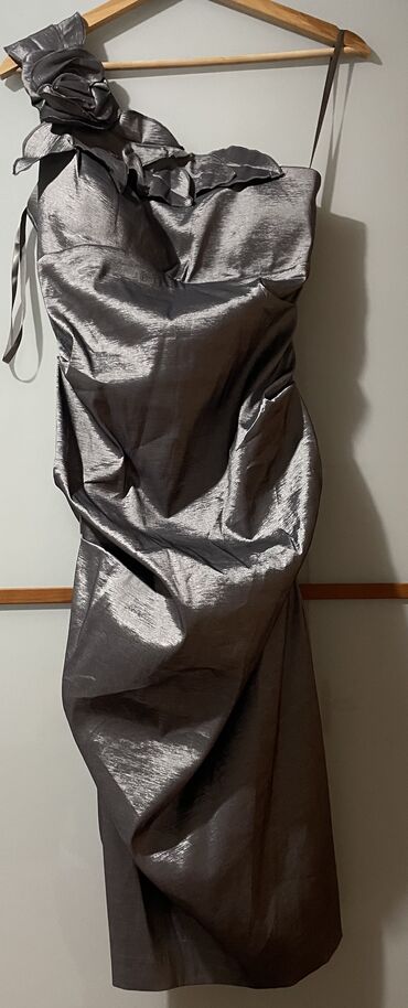 zenske teksas haljine: M (EU 38), bоја - Siva, Večernji, maturski, Drugi tip rukava