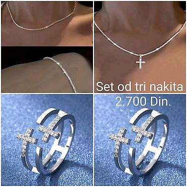 bata kozne torbe: Elegantni posrebreni set od tri nakita sa žigom S925 od hirurskog — 2