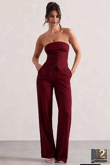 Kompleti: Ženski komplet – korset top bez bretela + široke pantalone - — 2