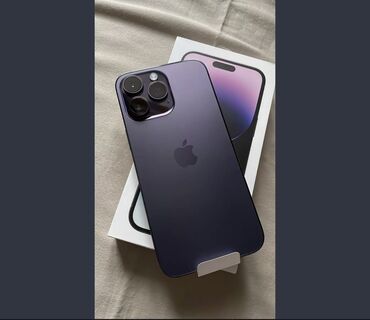 Apple iPhone: IPhone 14 Pro Max, Б/у, 256 ГБ, Deep Purple, Зарядное устройство, Чехол, Кабель, 95 %
