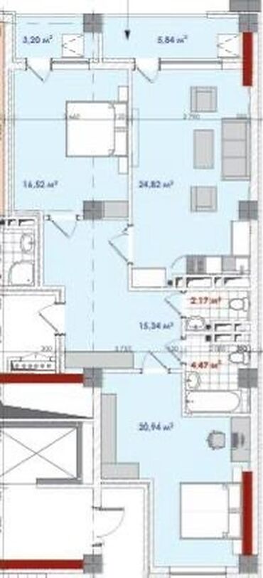 продажа квартир от собственника: 3 бөлмө, 93 кв. м, Элитка, 6 кабат, ПСО (өзү оңдоп түзөтүп бүтүү үчүн)