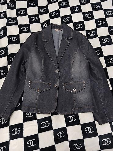 Üst geyimi: Qadınlar üçün cins jaket Razmer 40 - Material: qalın denim (tünd-boz — 1