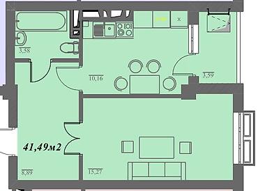 лумумбы: 1 комната, 41 м², Дордой Моторс рынок 4 этаж, ПСО (под самоотделку) — 3