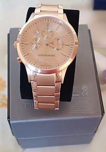 Aksesuarlar: Emporio Armani kişi qol saatı – zərif “rose gold” tonunda metal korpus — 1