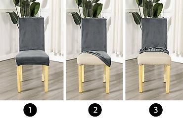 Ostali tekstil: Navlake za stolice Paket sadrži 6 komada Materijal-pliš — 9
