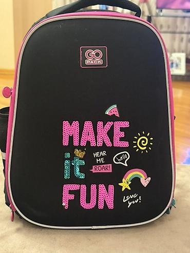 mektebli çanta: Uşaq məktəb çantası – GO PACK - Dizayn: Ön hissədə “MAKE IT FUN” — 1