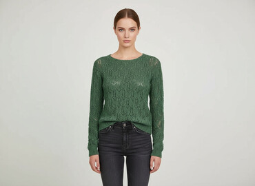 długie spódnice butelkowa zieleń: Hand Knitted, Women`s sweater, size S