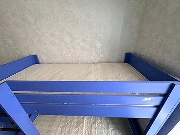 haz: Mavi iki mərtəbəli uşaq çarpayısı - Korpus: möhkəm taxta/MDFlam, mavi — 2