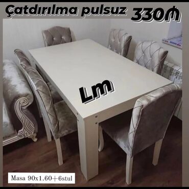 Masa və oturacaq dəstləri: Qonaq otağı üçün, Yeni, Açılan, Dördbucaq masa, 6 stul -da lalafo.az — 7 Masa və oturacaq dəstləri: Qonaq otağı üçün, Yeni, Açılan, Dördbucaq masa, 6 stul — 7