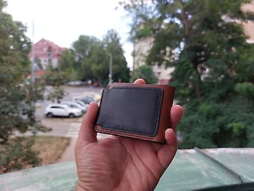 monine torbice: Minimalistički kožni novčanik – ručni rad - Materijal: prava koža u — 5