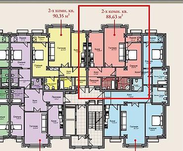 жк европа: 2 комнаты, 88 м², Южная Магистраль 13 этаж — 3