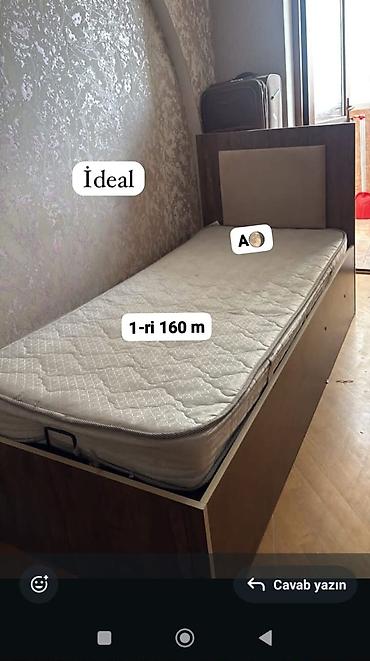 Ev üçün mebel: AYGUN 🌖CARPAYI SATILIR BAZALI MATRAS DAXİL ÖLCÜ 90/2 2 eded var 1 — 1