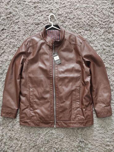 кожа куртка мужской: Куртка 7XL (EU 54), 8XL (EU 56), цвет - Коричневый