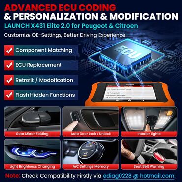 Alati za automobile: NOVO- LAUNCH X431 Creader Elite V2.0 OBD2 Peugeot i Citroen Novo - — 20
