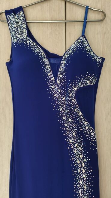 шикарное вечернее платье сине: Вечернее платье, Длинная модель, M (EU 38)