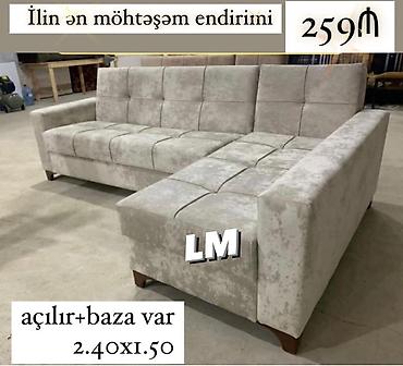puflar: Künc divan, Qonaq otağı üçün, Mətbəx üçün, Bazalı, Açılan — 1