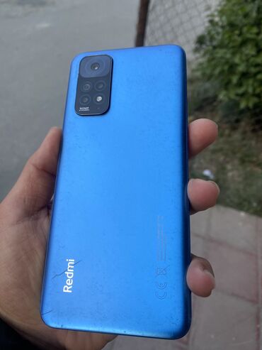 телефон fly 243: Xiaomi Redmi Note 11, 128 ГБ, цвет - Голубой, 
 Гарантия, Сенсорный, Отпечаток пальца
