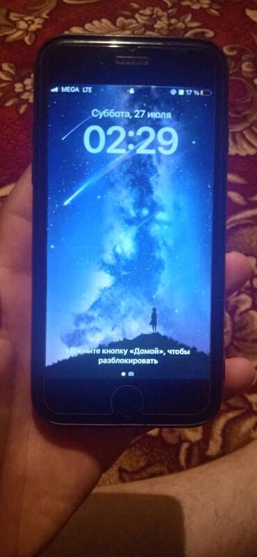IPhone 8, Б/у, 64 ГБ, Черный, Защитное стекло, Чехол, 100 %