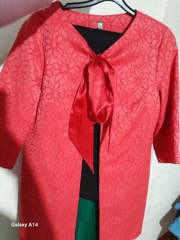 женские летние блузки с коротким рукавом: Пиджак, 4XL (EU 48)