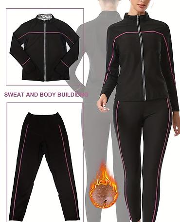 termo paltar: Qadınlar üçün idman geyim dəsti – termo-sweat sauna kostyumu - 2 — 1
