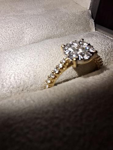 Prstenje: Zlatni verenički prsten sa dijamantima – floralni klaster ukupno — 5