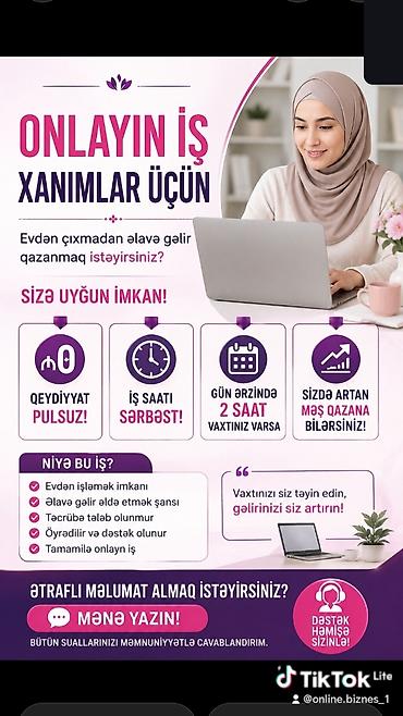 такси аренда машин: Onlayn iş fürsəti – xanımlar üçün Evdən çıxmadan əlavə gəlir əldə — 1