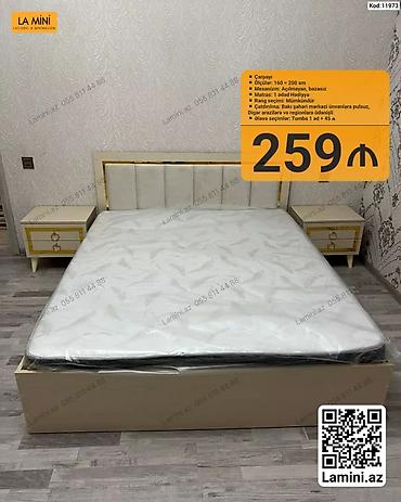 Məhsul: Çarpayı - Ölçülər: 160 × 200 sm - Mexanizm: Açılmayan