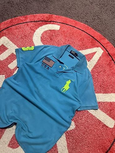 патч: Мужская футболка, S, M, Polo Ralph Lauren, Б/у, цвет - Голубой, Бесплатная доставка, Платная доставка, Самовывоз — 2