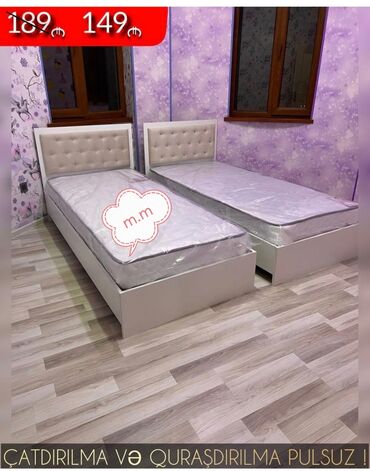 Çarpayılar: Yeni, Təknəfərlik çarpayı, Bazalı, Matras ilə, Siyirməsiz, Azərbaycan — 9